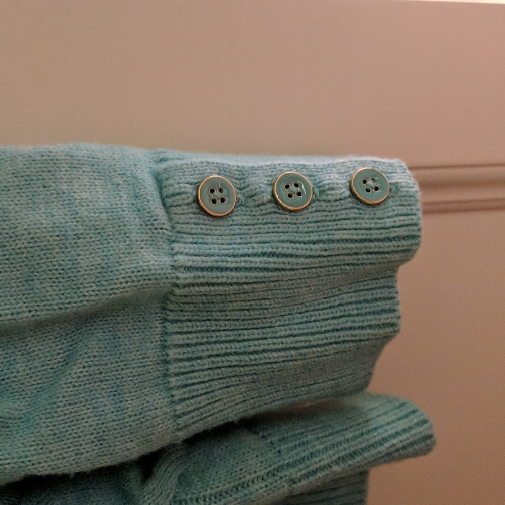 Lambswool blend Talbots cable knit sweater, size 1XP - Picture 2 of 4